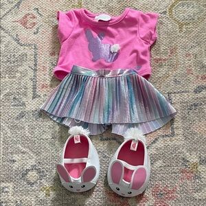 Build a bear Bunny Outfit with Skirt and Shoes